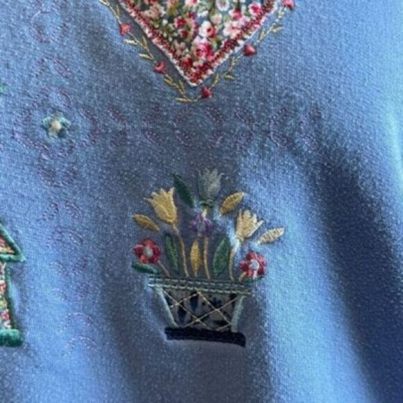 Blue Kids Shirt with Embroidered Designs - Picture 5 of 7